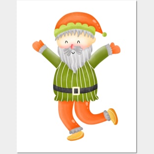 Santa claus dancing. Posters and Art